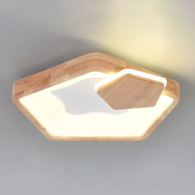 Moderne kreative Pentagramm-Rundholz-LED-Unterputzbeleuchtung aus Acryl für Kinder
