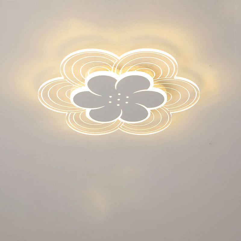 Modern Acrylic Simple Double Layer Flower Design LED Flush Mount Light