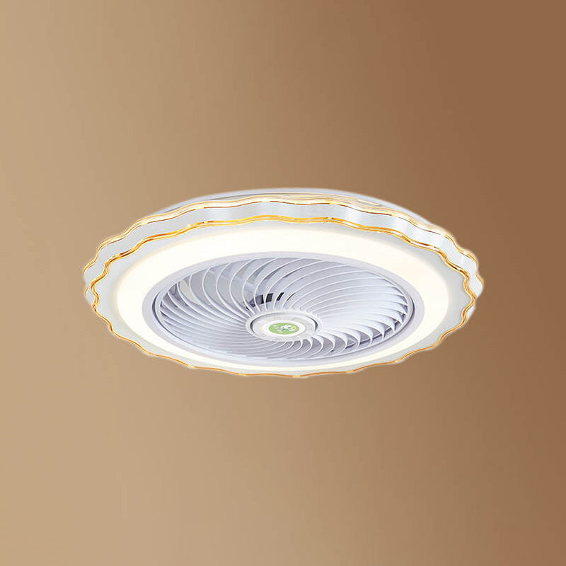 Modern Creative Round Flower LED Flush Mount Ceiling Fan Light