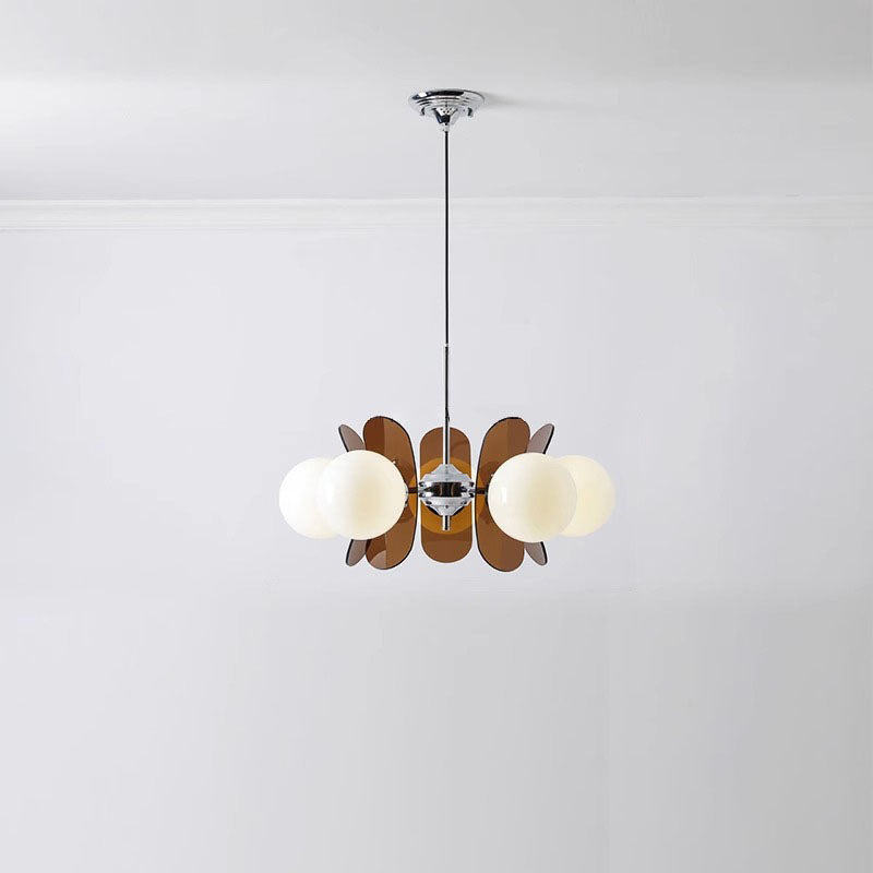 Moderner Mid-Century Acryl Magic Bean Glasschirm 3/5/6/8-Licht Kronleuchter für Wohnzimmer