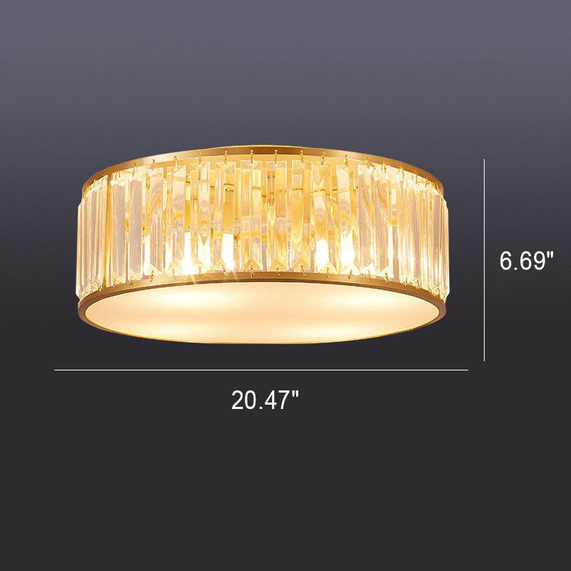 Modern Luxury Crystal Gold Geometric Shape 4/5 Light Semi- Flush Mount Ceiling Light