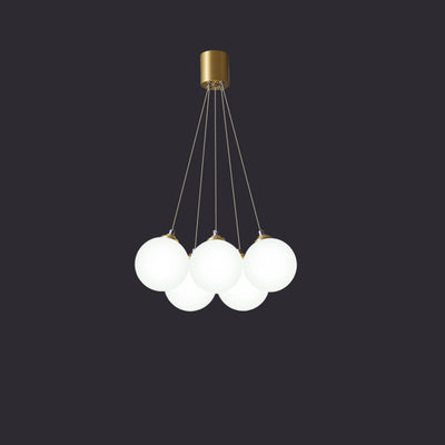 Nordic Light Luxury Glasballon Messing 4/5/7 Licht Kronleuchter 