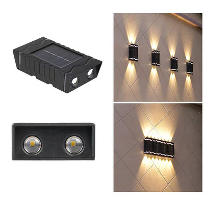 ضوء حائط خارجي مقاوم للماء مصنوع من البلاستيك LED شمسي بتصميم عصري بسيط 