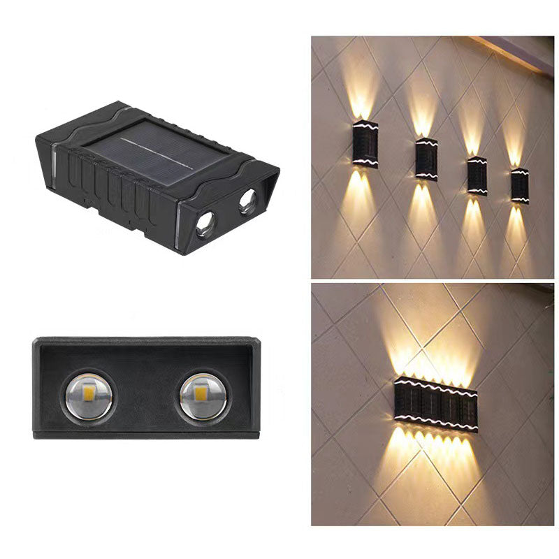 ضوء حائط خارجي مقاوم للماء مصنوع من البلاستيك LED شمسي بتصميم عصري بسيط 