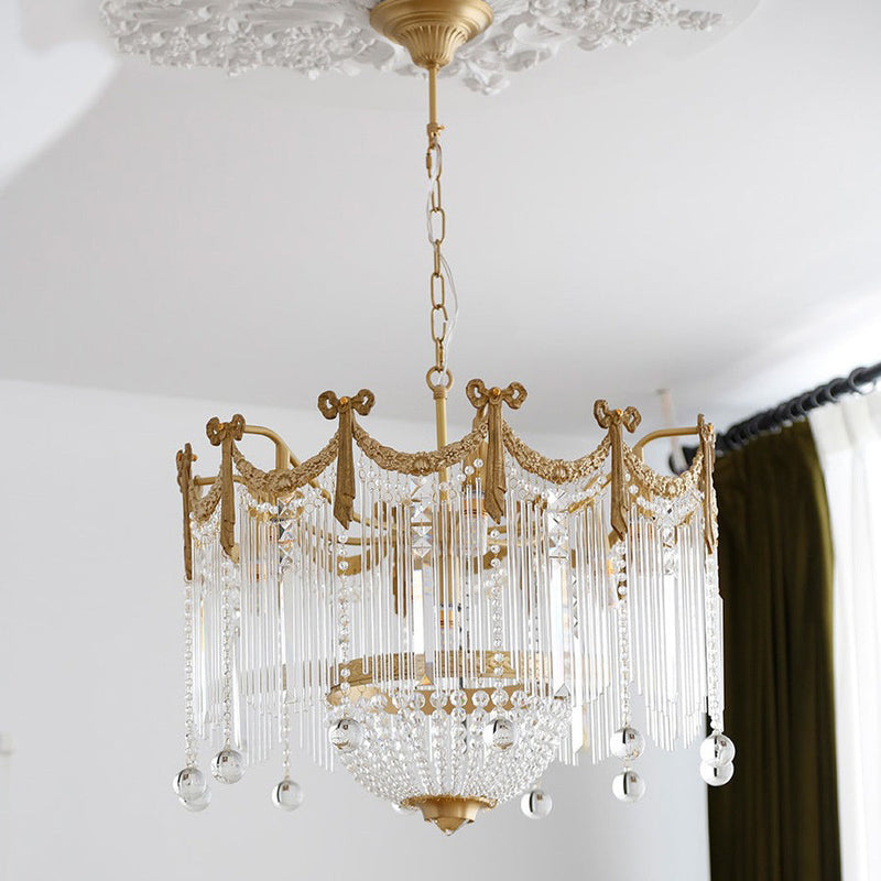 French Luxury Crystal Tassel Bead Design  6/7/9 Light Chandelier