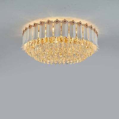 European Light Luxury Crystal 8/12 Light Flush Mount Ceiling Light