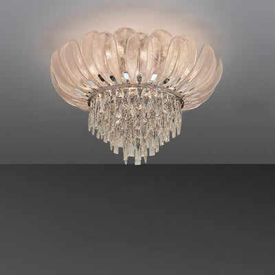 Modern European Luxury Crystal Glass 9/12/16 Lights  Flush Mount Ceiling Light