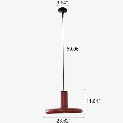 Nordic UFO Red Frisbee 1-Light Pendant Light