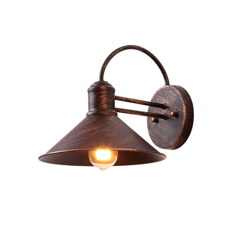 Retro Industrial Barn Iron Antique 1-Light Outdoor Waterproof Wall Sconce Lamp