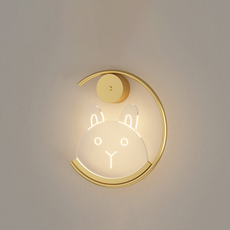 مصباح حائط LED على شكل دب أكريليك ذهبي إبداعي على شكل حرف C 