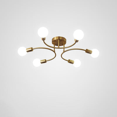 Nordic Luxury Magic Bean Ring 4/6/8 Light Semi-Flush Mount Ceiling Light
