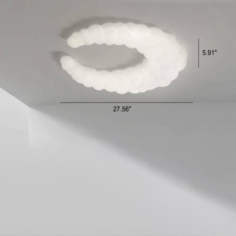 Nordic Minimalist Milk White Crescent LED Flush Mount Ceiling Light