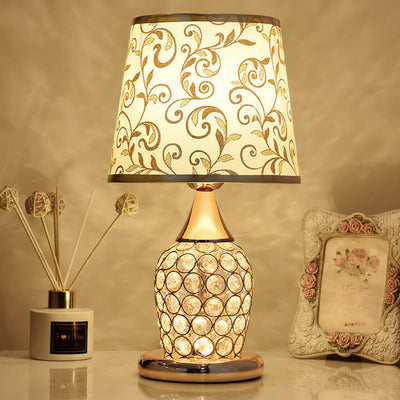 Lampe de table 1 lumière avec design créatif de motif en cristal européen 
