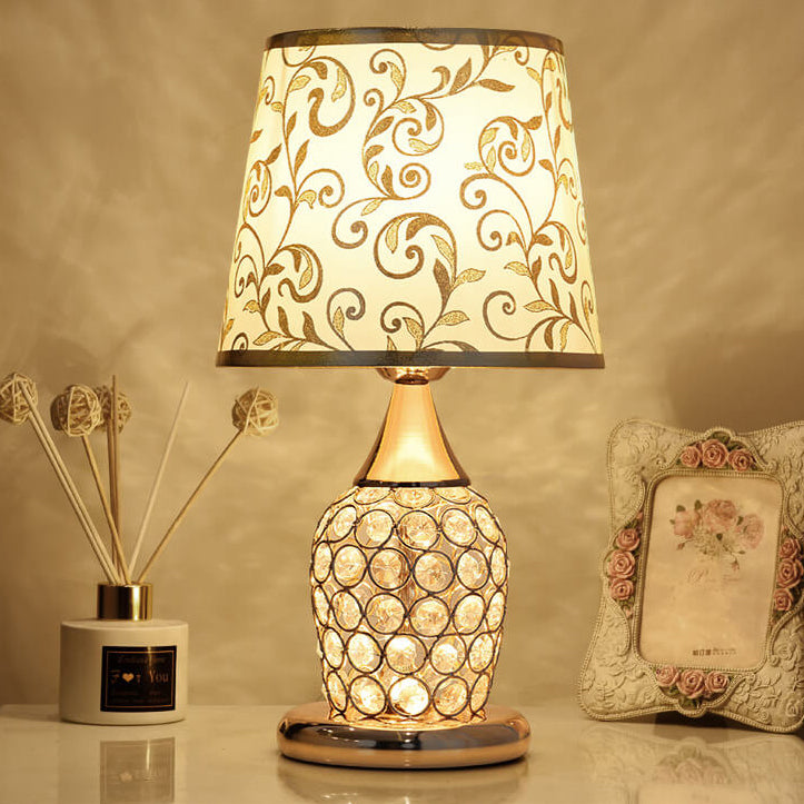 Lampe de table 1 lumière avec design créatif de motif en cristal européen 