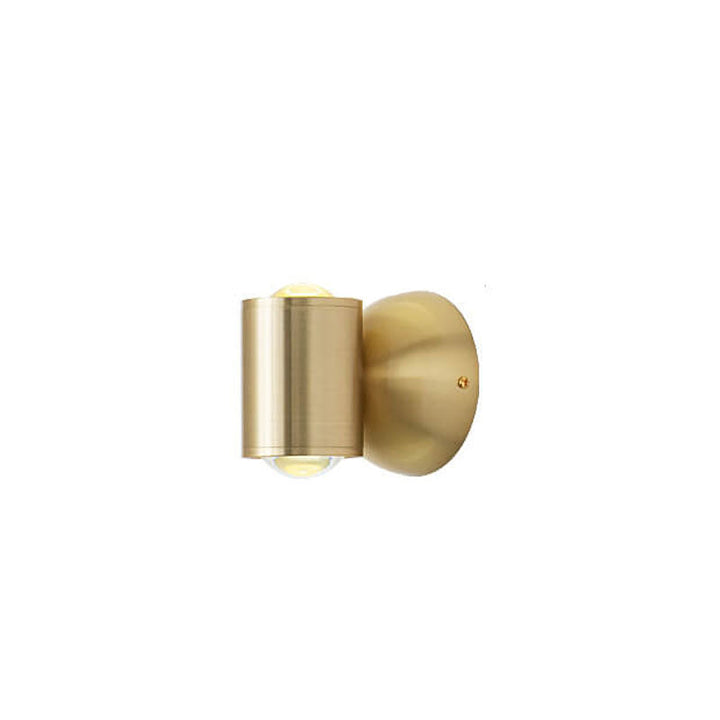 Modern Luxury Copper Cylindrical Mini LED Wall Sconce Lamp