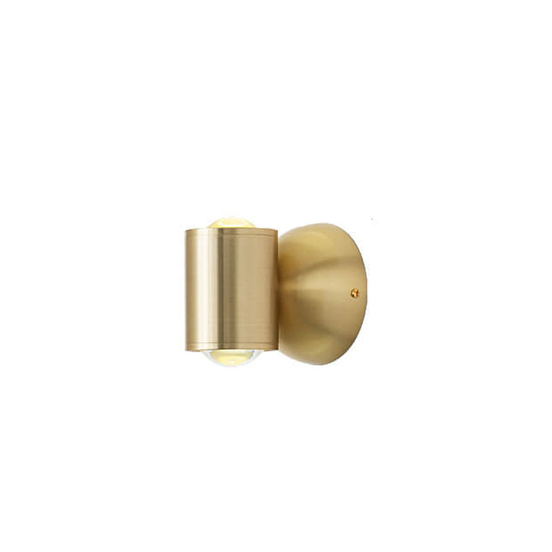 Modern Luxury Copper Cylindrical Mini LED Wall Sconce Lamp