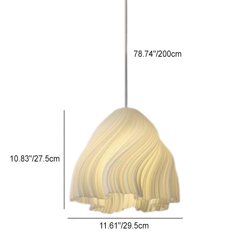 Modern Minimalist Pleated Petals PLA ABS 1-Light Pendant Light For Living Room