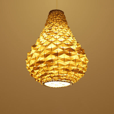 Moderne chinesische 1-Licht-Ananas-Pendelleuchte aus Rattan 