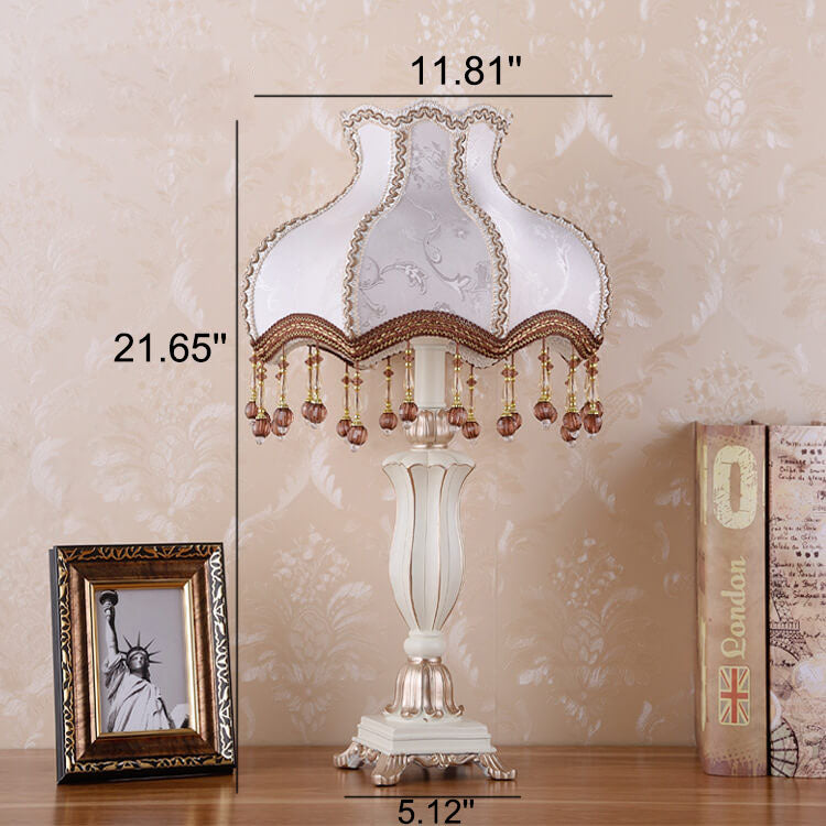 Modern European-style Fabric Petal-shaped 1-Light Table Lamp