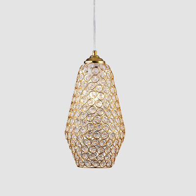 European Light Luxury Geometric Hardware Crystal 1-Light Pendant Light