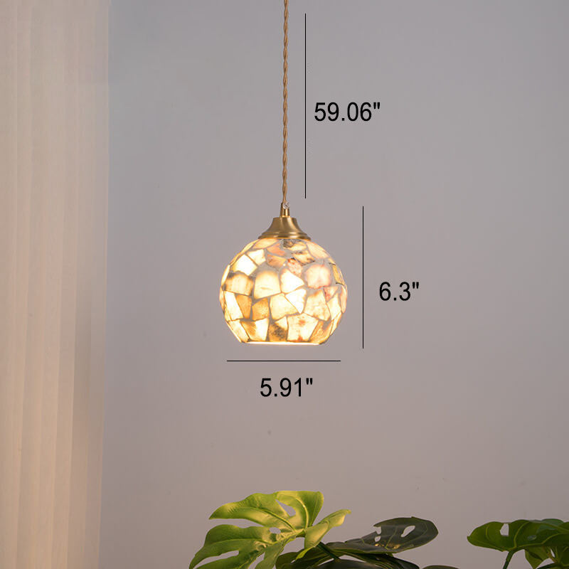 Vintage Creative Shell Round 1-Light Pendant Light