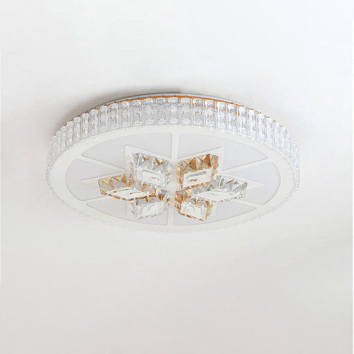 Modern Minimalist Round Acrylic Crystal LED Flush Mount Lighting