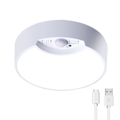 Simple White Round Motion Sensor LED Flush Mount Ceiling Light