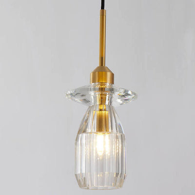 Moderne Luxus-Kristall-Ovalglas-1-Licht-Pendelleuchte 
