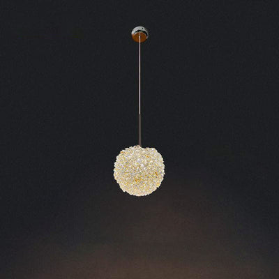 Modern Golden Glamour Crystal Ball Shade 1-Light Pendant Light