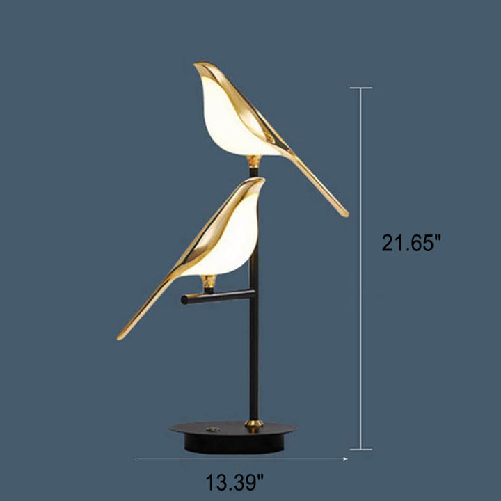 Nordische minimalistische Elster-Vogel-LED-Tischlampe 