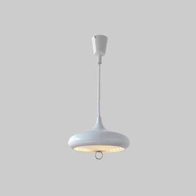 Moderner minimalistischer reiner weißer, höhenverstellbarer Eisen-Acryl-3-Licht-Kronleuchter 