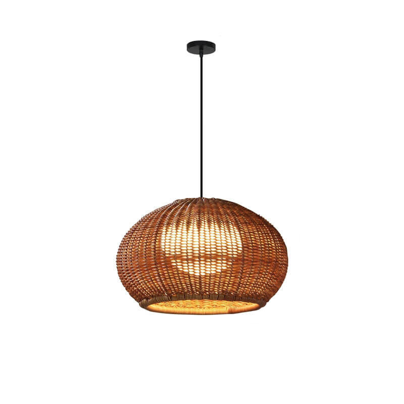 Japanese Minimalist Rattan 1-Light Pendant Light
