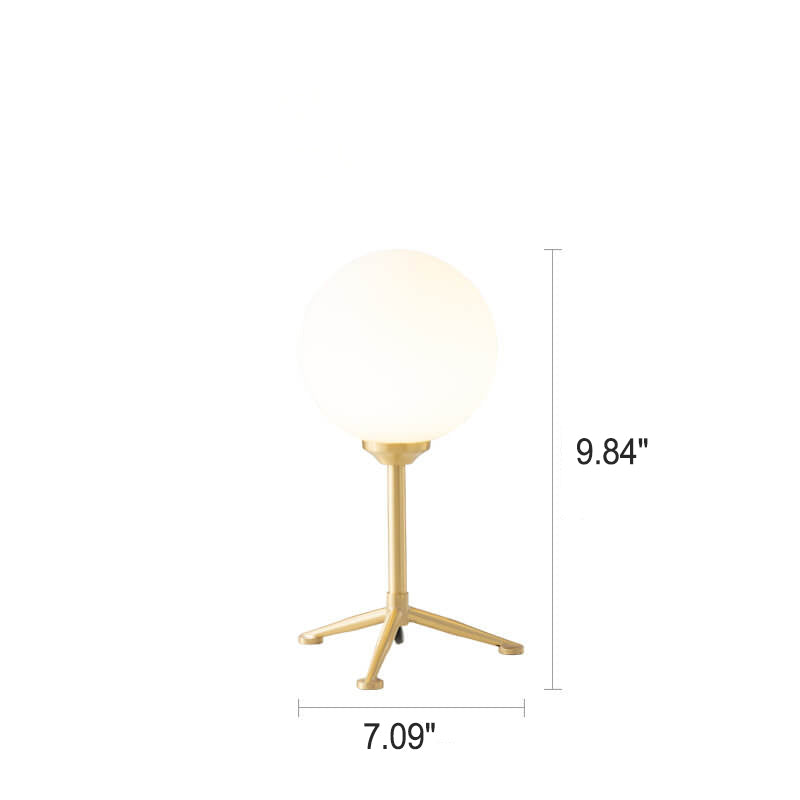 Moderne einfache kugelförmige milchweiße Lampenschirm 1-Licht Tischlampe 