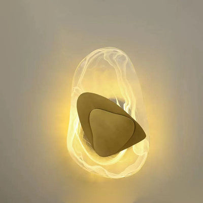 Moderne minimalistische unregelmäßige ovale Hardware Glas LED Wandleuchte Lampe für Schlafzimmer 