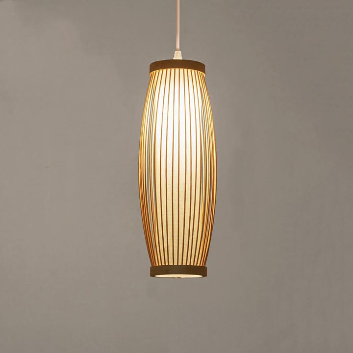 Lanterne tissée en bambou créatif 1 lumière suspension 