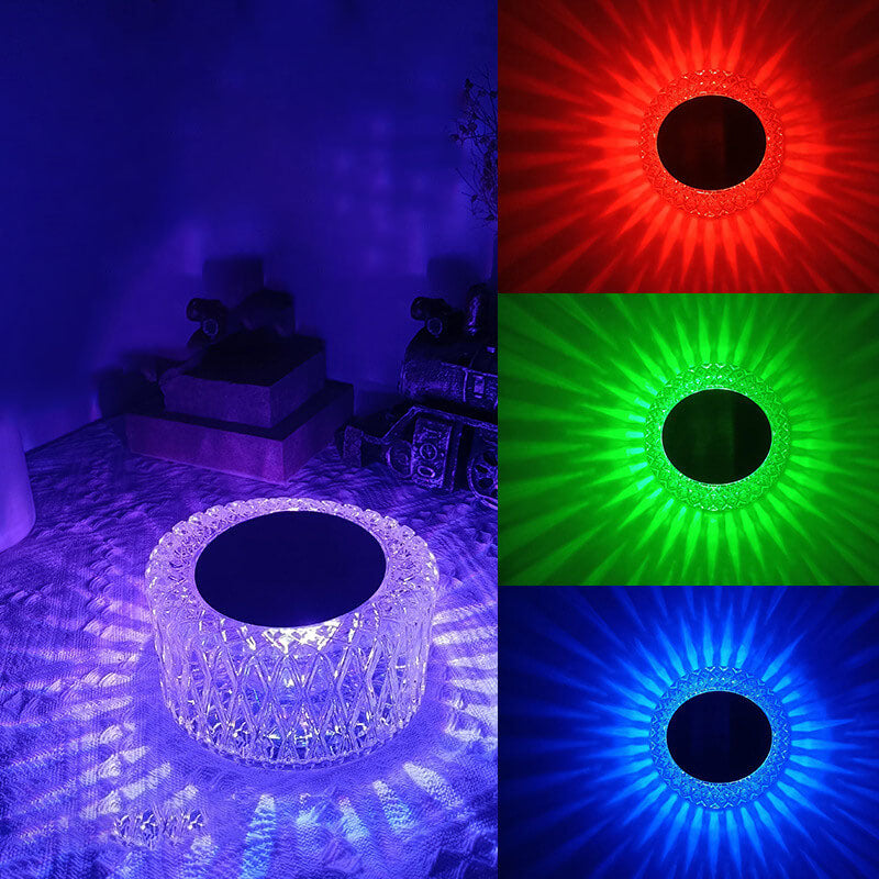 مصباح طاولة بإضاءة ليلية LED RGB بلوري على شكل عش طائر إبداعي 