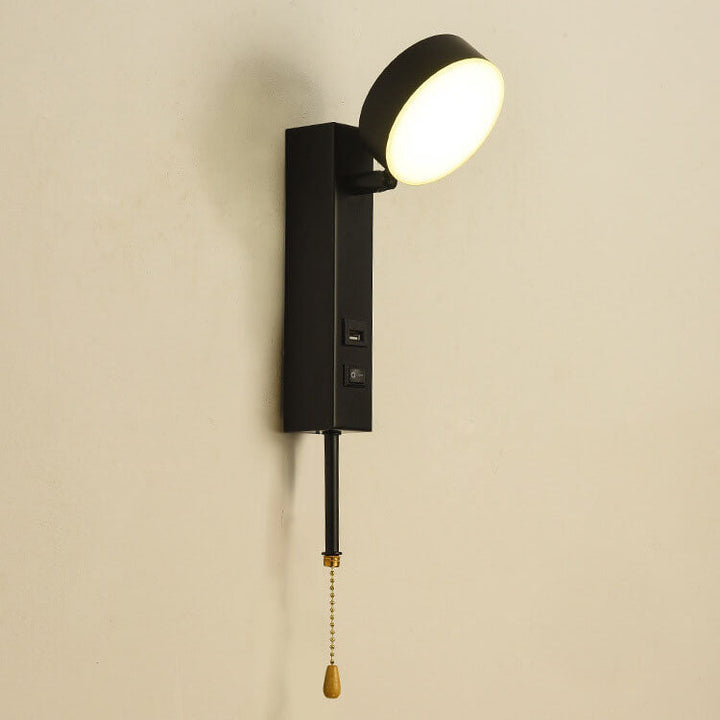 Lámpara de pared LED USB con base rectangular redonda minimalista nórdica 