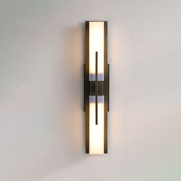 Lámpara de pared LED de acrílico cuboide con marco de hierro forjado retro chino 
