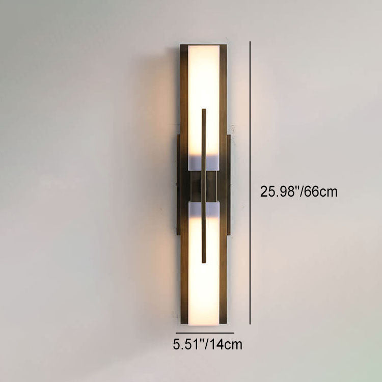 Lámpara de pared LED de acrílico cuboide con marco de hierro forjado retro chino 