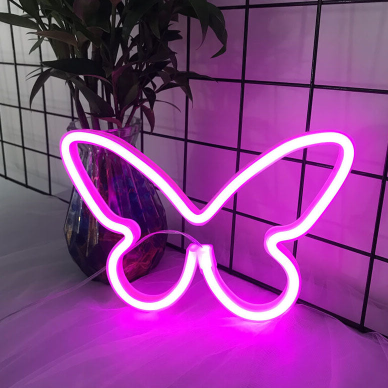 Contemporary Creative Butterfly PS LED USB Plug-In/Battery Decorative Neon Light For Bedroom