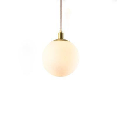 Nordic Minimalist Milky White Glass Ball 1-Light Pendant Light