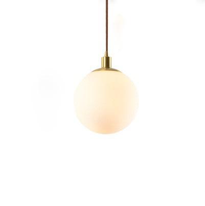 Nordic Minimalist Milky White Glass Ball 1-Light Pendant Light