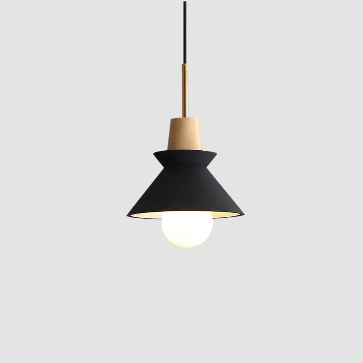 Nordic Minimalist Macaron Wood Cement  1-Light Pendant Light