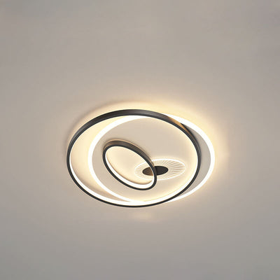 Creative Simple Circular Overlapping Dislocation Design LED Flush Mount Light