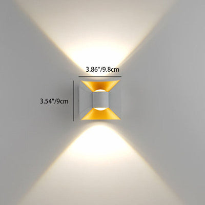 Lámpara de Aplique de Pared LED Cuadrada de Aluminio Impermeable de Simplicidad Contemporánea para Patio Exterior 