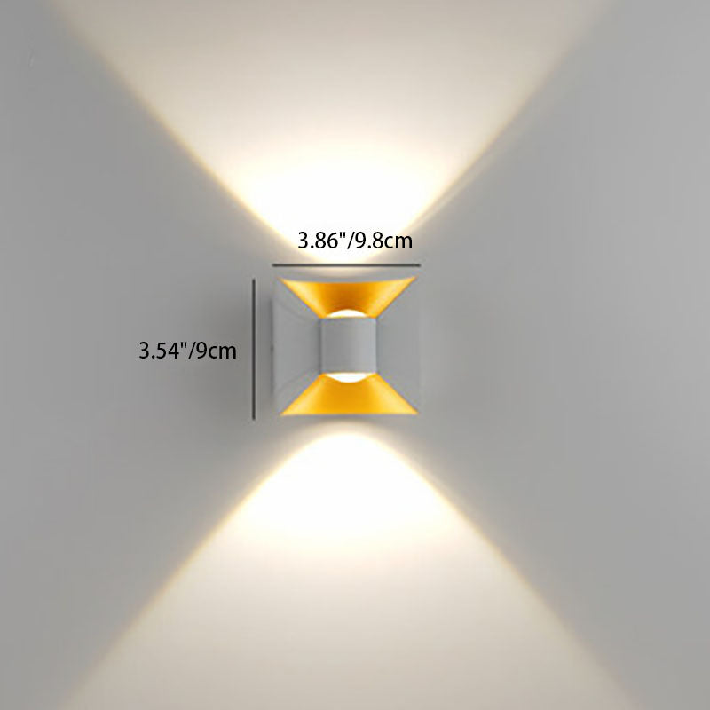 Lámpara de Aplique de Pared LED Cuadrada de Aluminio Impermeable de Simplicidad Contemporánea para Patio Exterior 