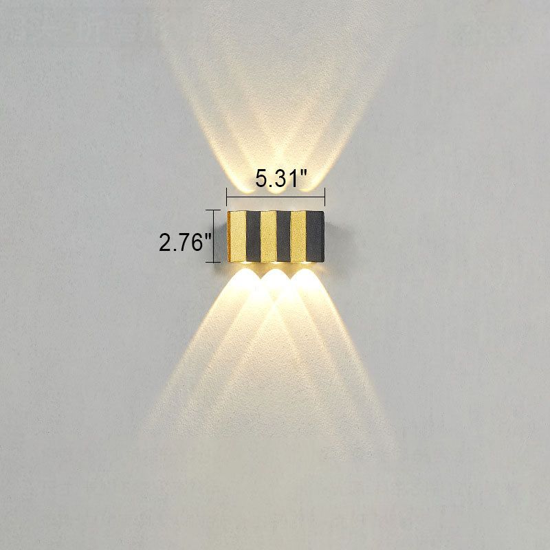 Modern Light Luxury Golden Aluminum Outdoor Waterproof Patio LED Wall Sconce Lamp