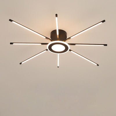 Modern Creative Strip Fireworks LED Semi- Flush Mount Ceiling Light