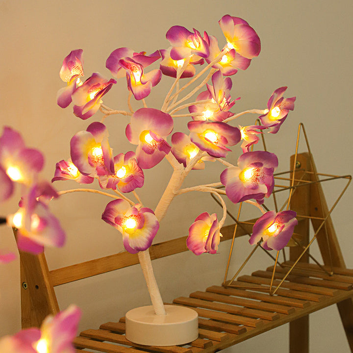 Lampe de Table LED Arbre Phalaenopsis Créatif Moderne 