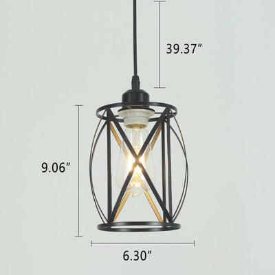 Retro Industrial Iron Creative Hollow Design 1-Licht-Pendelleuchte 